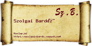 Szolgai Bardó névjegykártya
